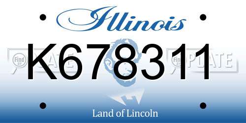 K678311 Illinois License Plate
