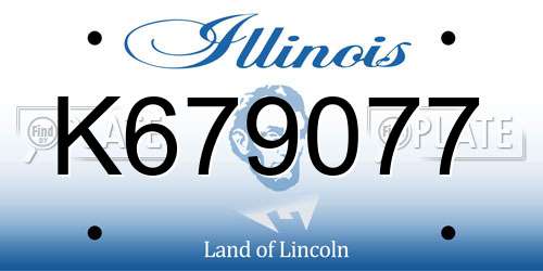 K679077 Illinois License Plate