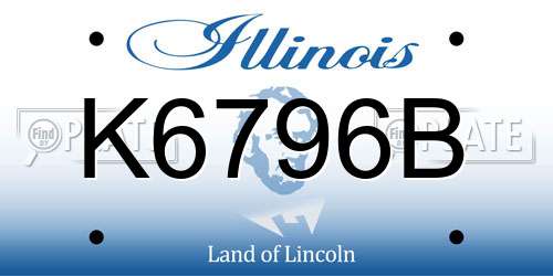 K6796B Illinois License Plate