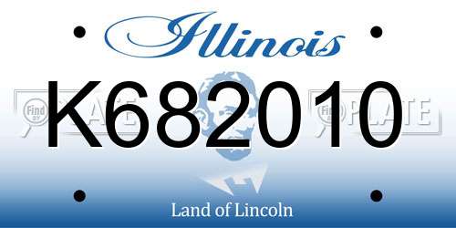 K682010 Illinois License Plate