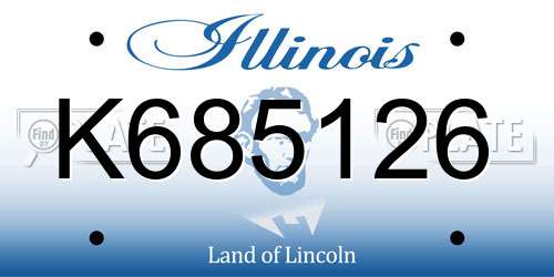 K685126 Illinois License Plate