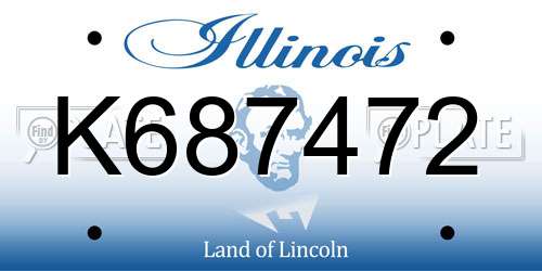 K687472 Illinois License Plate