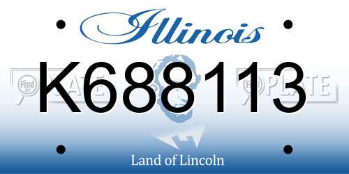 K688113 Illinois License Plate