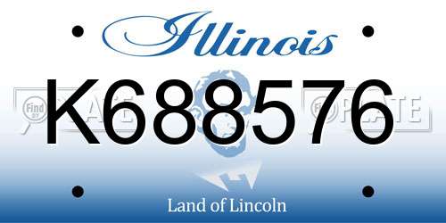 K688576 Illinois License Plate