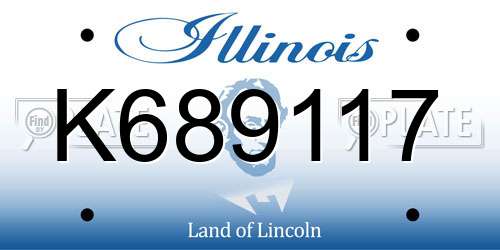 K689117 Illinois License Plate