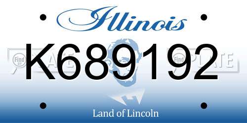 K689192 Illinois License Plate