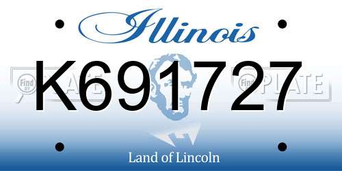 K691727 Illinois License Plate