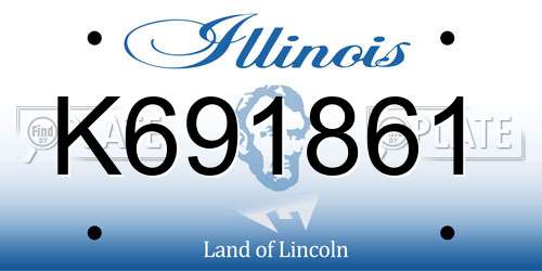 K691861 Illinois License Plate