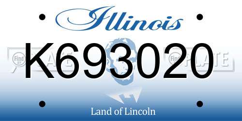 K693020 Illinois License Plate