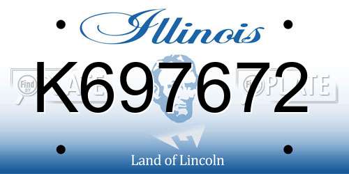 K697672 Illinois License Plate