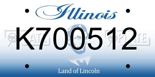 K700512 Illinois License Plate