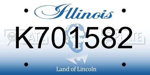 K701582 Illinois License Plate
