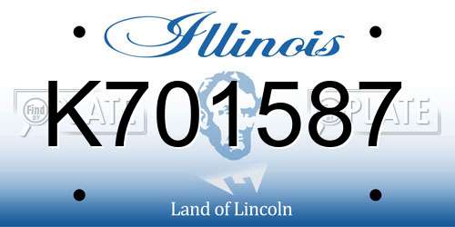 K701587 Illinois License Plate