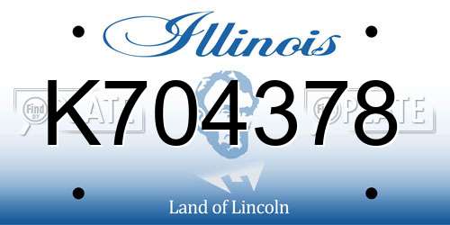K704378 Illinois License Plate