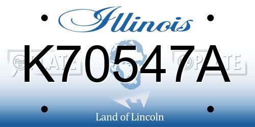 K70547A Illinois License Plate