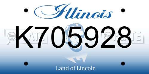 K705928 Illinois License Plate