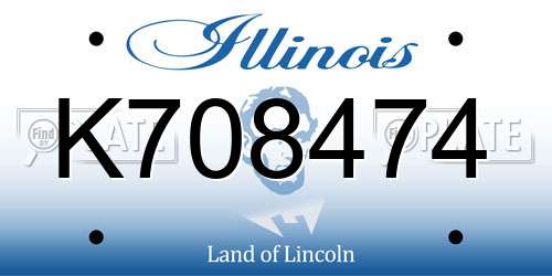 K708474 Illinois License Plate