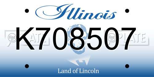 K708507 Illinois License Plate