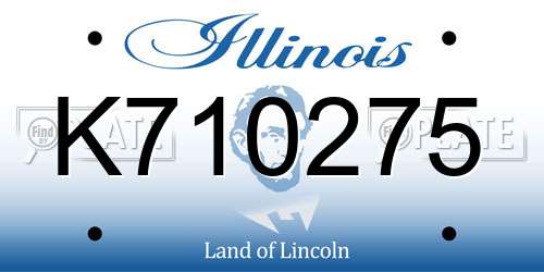 K710275 Illinois License Plate