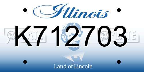 K712703 Illinois License Plate