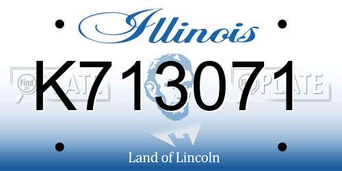 K713071 Illinois License Plate