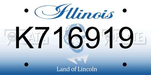 K716919 Illinois License Plate