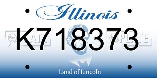 K718373 Illinois License Plate