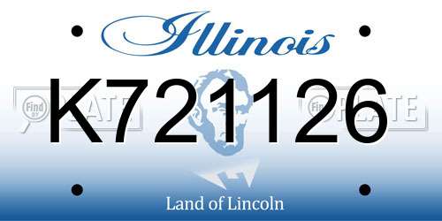 K721126 Illinois License Plate