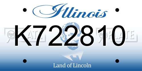 K722810 Illinois License Plate