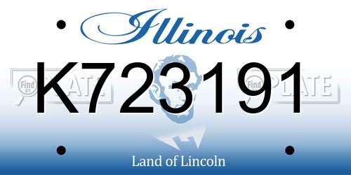 K723191 Illinois License Plate