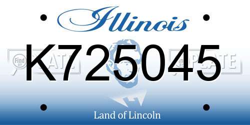 K725045 Illinois License Plate