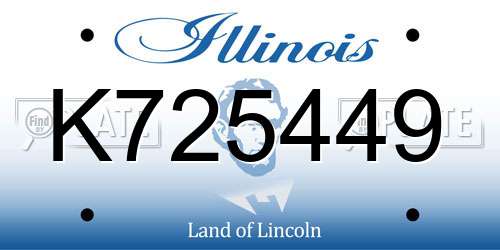 K725449 Illinois License Plate