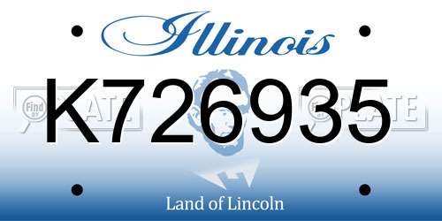 K726935 Illinois License Plate