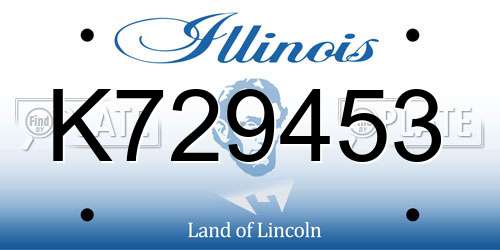 K729453 Illinois License Plate
