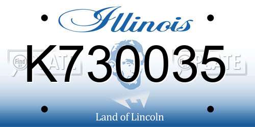 K730035 Illinois License Plate