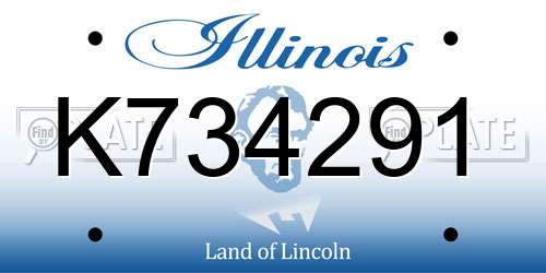K734291 Illinois License Plate