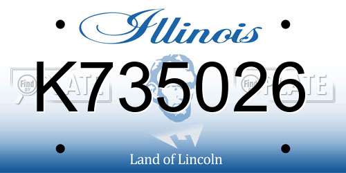 K735026 Illinois License Plate