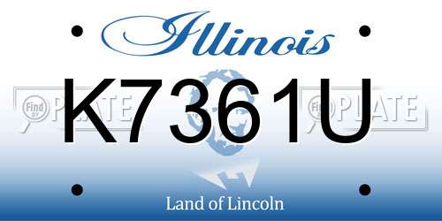 K7361U Illinois License Plate