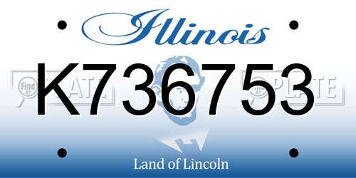 K736753 Illinois License Plate