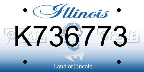 K736773 Illinois License Plate