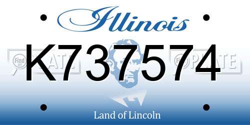 K737574 Illinois License Plate