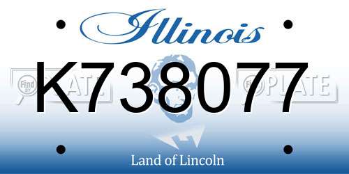 K738077 Illinois License Plate