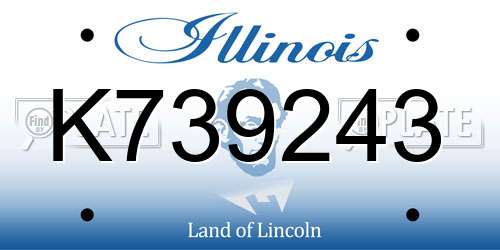K739243 Illinois License Plate