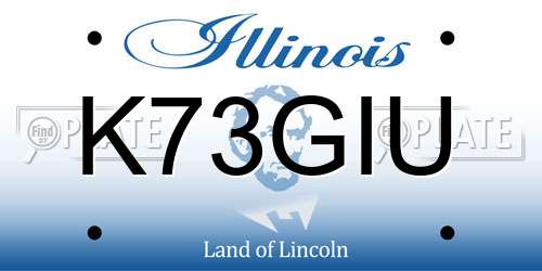 K73GIU Illinois License Plate