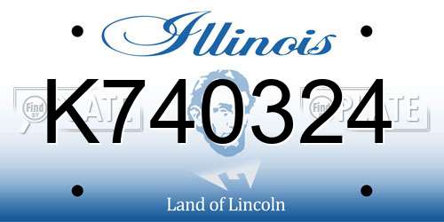 K740324 Illinois License Plate