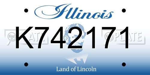 K742171 Illinois License Plate