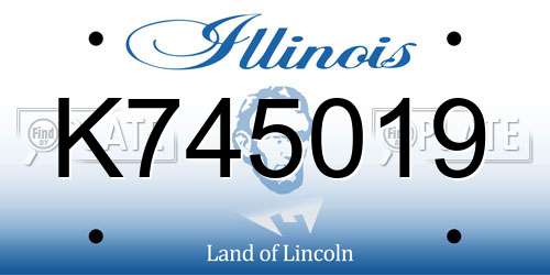 K745019 Illinois License Plate