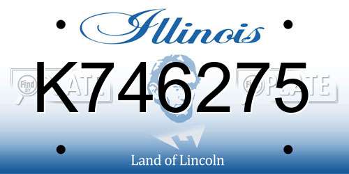 K746275 Illinois License Plate