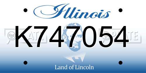 K747054 Illinois License Plate
