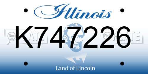 K747226 Illinois License Plate